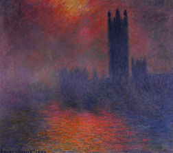 The Houses of Parliament, London, with the Sun Breaking Through the Fog, 1904